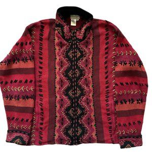 Coldwater Creek red zip up sweater jacket